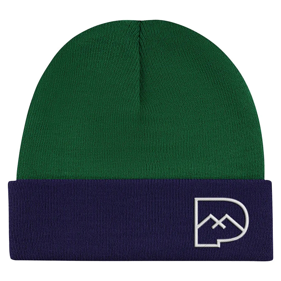 Strick-Beanie green/navy