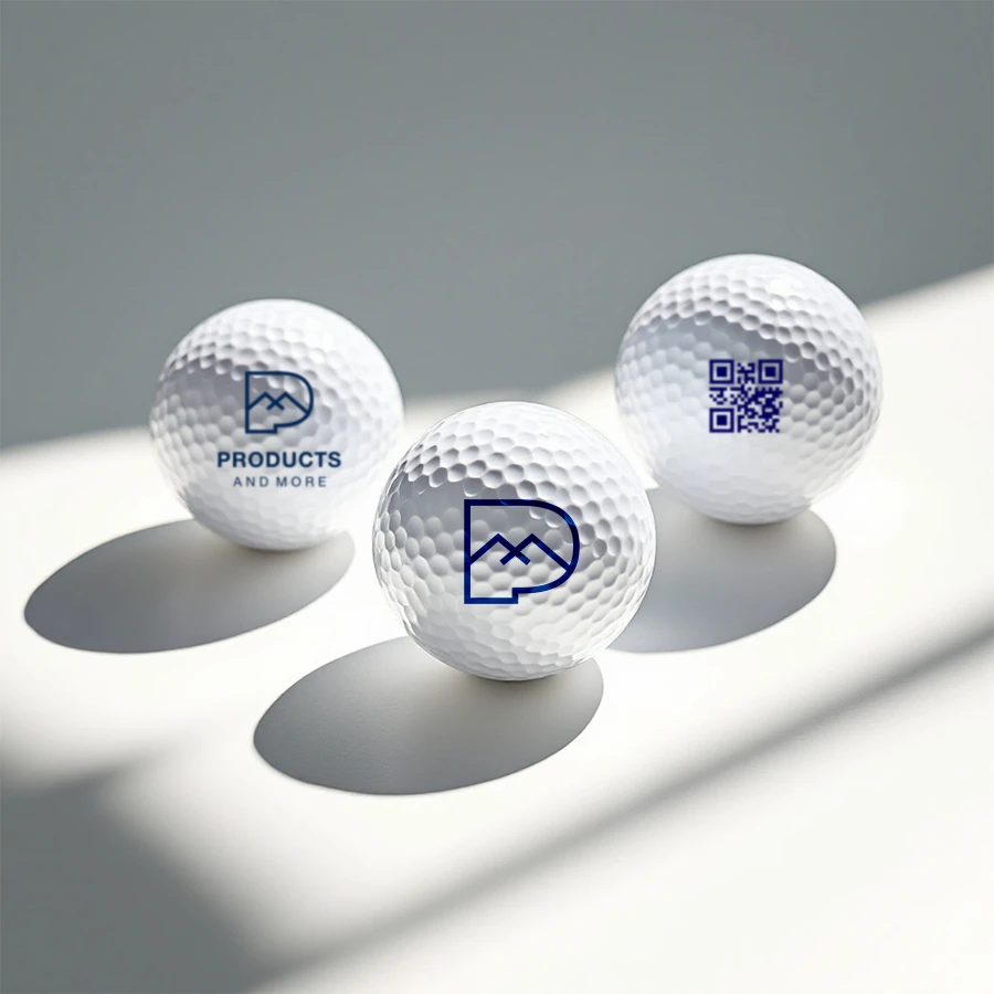 Golfball mir QR Code und Logo