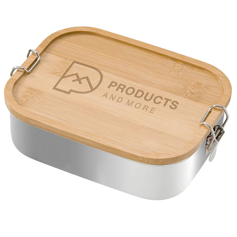 Brotdose Edelstahl mit Bambusdeckel